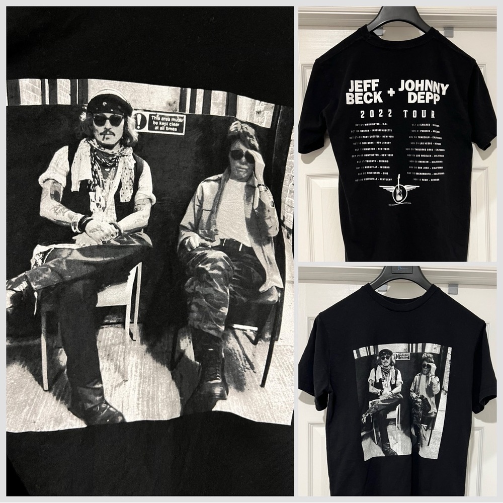 Jeff Beck + Johnny Depp 2022 Tour T-Shirt size medium 40 inches chest